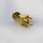 1.85KHD Female Brass RF Straight Connector With 012" Pin Mixed Tech PCB 67GHz