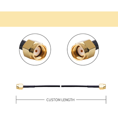 Sma Male To Sma Male LMR100 Coaxial Cable Assembly With Heatshrink